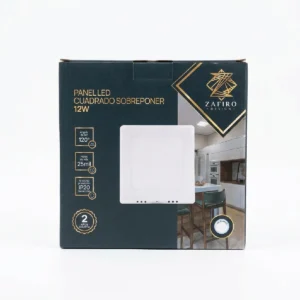 Panel LED cuadrado sobreponer 12W - Zafiro