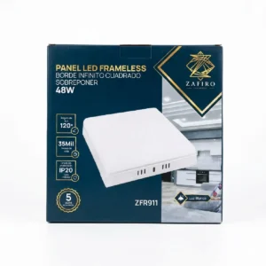 Panel LED frameless borde infinito cuadrado 48W - Zafiro